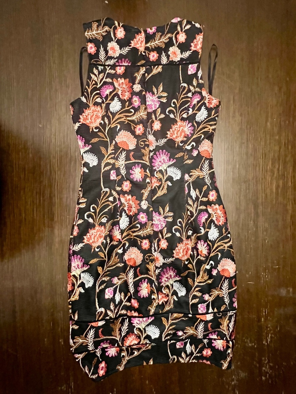 White House Black Market Black Floral Embroidered Sheath Dress - Picture 7 of 12